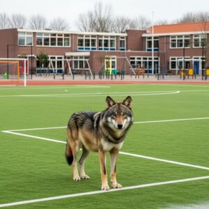 Un loup repéré sur le terrain de sport d’une école primaire néerlandaise provoque la fermeture de l’établissement pour la sécurité des élèves