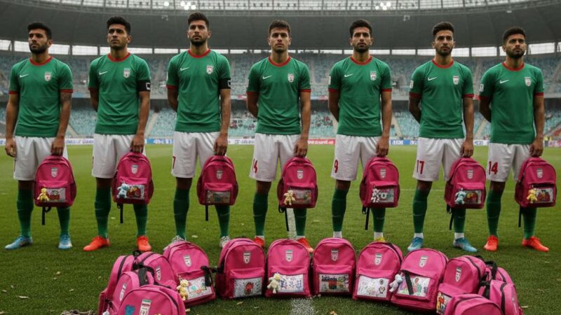 Foot : les joueurs iraniens portent un carton contre la violence scolaire