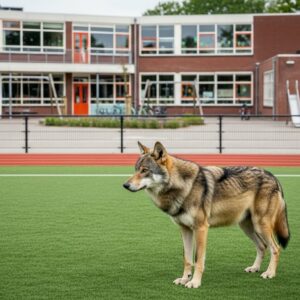 Un loup repéré sur le terrain de sport d’une école primaire néerlandaise provoque la fermeture de l’établissement pour la sécurité des élèves