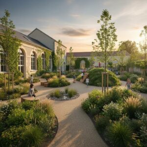 La cour de l&rsquo;école Mathilde-Ovize se métamorphose en un jardin urbain