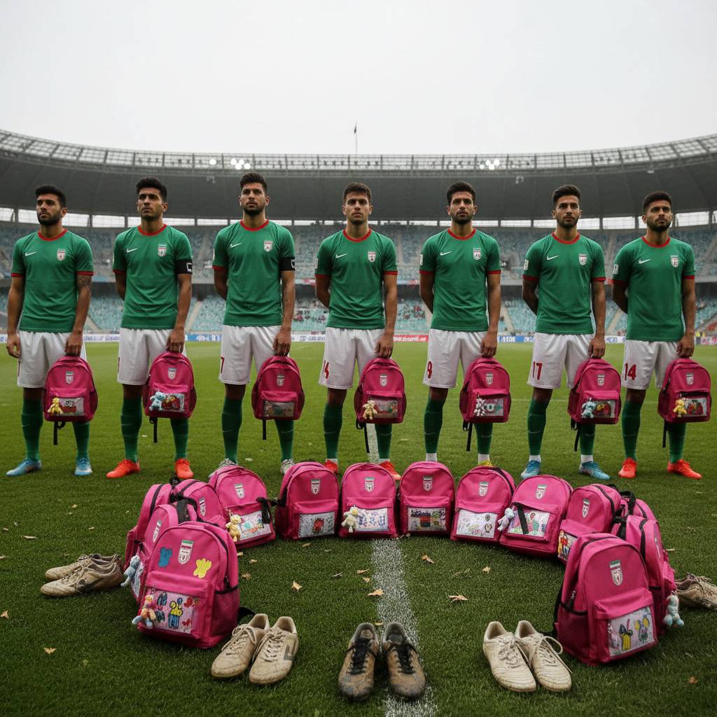 Foot : les joueurs iraniens portent un carton contre la violence scolaire